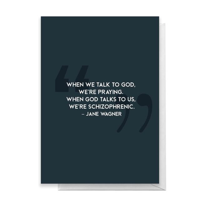 When We Talk To God Greetings Card - Large Card on Productcaster.