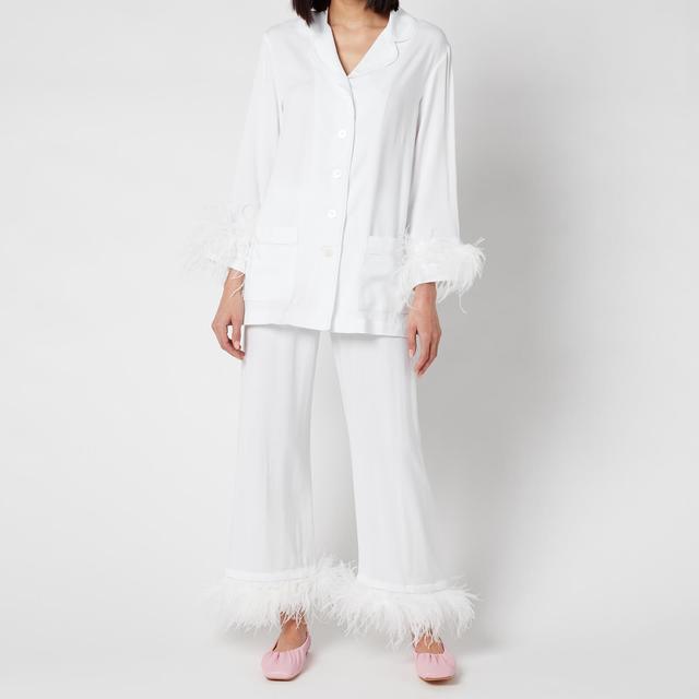 Sleeper Feather-Trimmed Crepe de Chine Pyjama Set - XL on Productcaster.