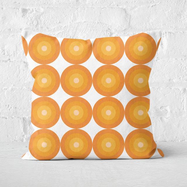 60s Orange Pattern Square Cushion - 50x50cm - Soft Touch on Productcaster.