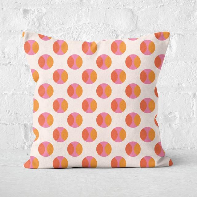 Orange And Pink Pattern Square Cushion - 60x60cm - Soft Touch on Productcaster.