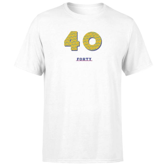 Forty Men's T-Shirt - White - 5XL - Weiß on Productcaster.