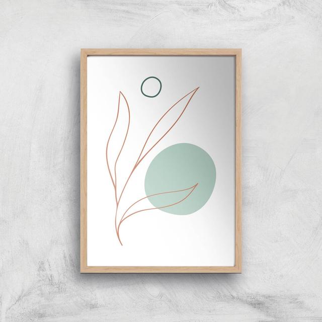 Leaf And Dot Giclee Art Print - A2 - Wooden Frame on Productcaster.