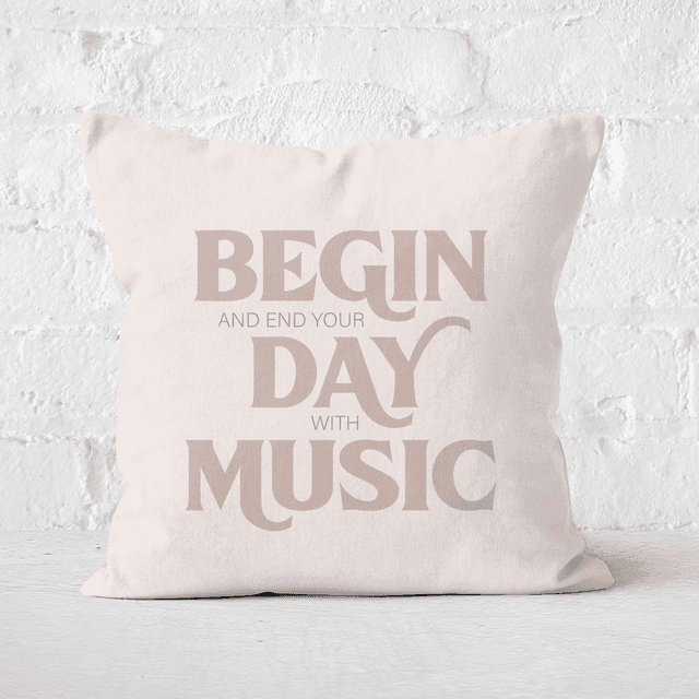 Begin And End Your Day With Music Square Cushion - 50x50cm - Soft Touch on Productcaster.