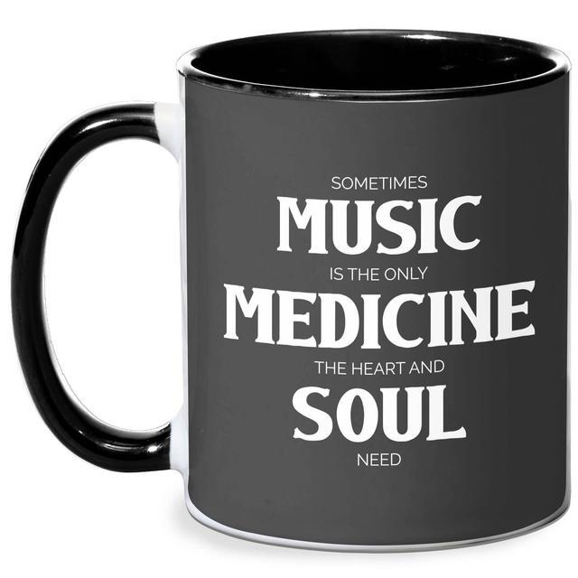 Sometimes Music Is The Only Medicine The Heart And Soul Need Mug - White/Black Schwarz on Productcaster.