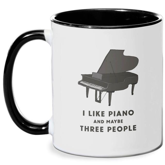 I Like Piano And Maybe Three People Mug - White/Black Schwarz on Productcaster.