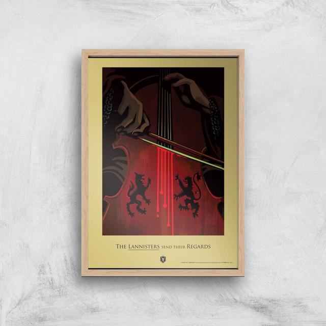 Lámina de arte Lannister Giclee de Juego de Tronos - A4 - Wooden Frame on Productcaster.