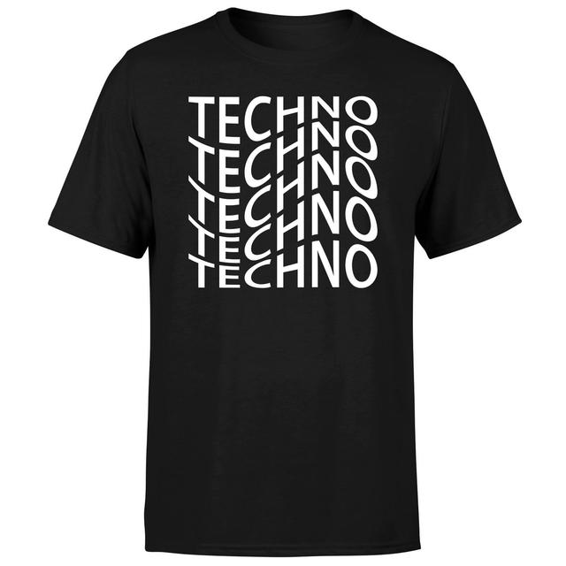 Techno Men's T-Shirt - Black - L - Schwarz on Productcaster.