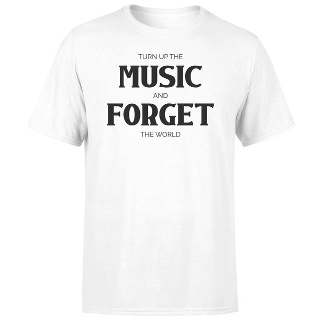 Turn Up The Music And Forget The World Men's T-Shirt - White - XL - Weiß on Productcaster.