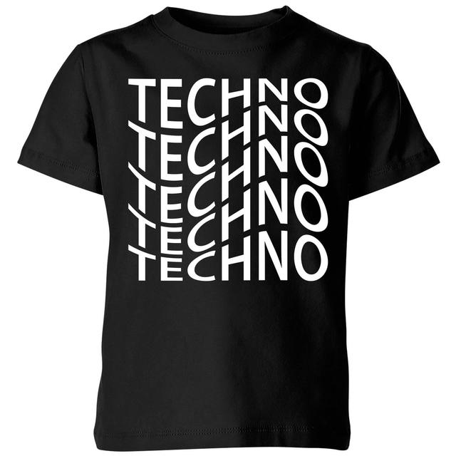 Techno Kids' T-Shirt - Black - 3-4 Jahre - Schwarz on Productcaster.