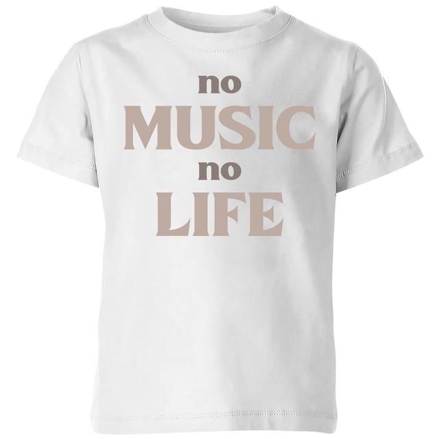 No Music No Life Kids' T-Shirt - White - 9-10 Jahre - Weiß on Productcaster.