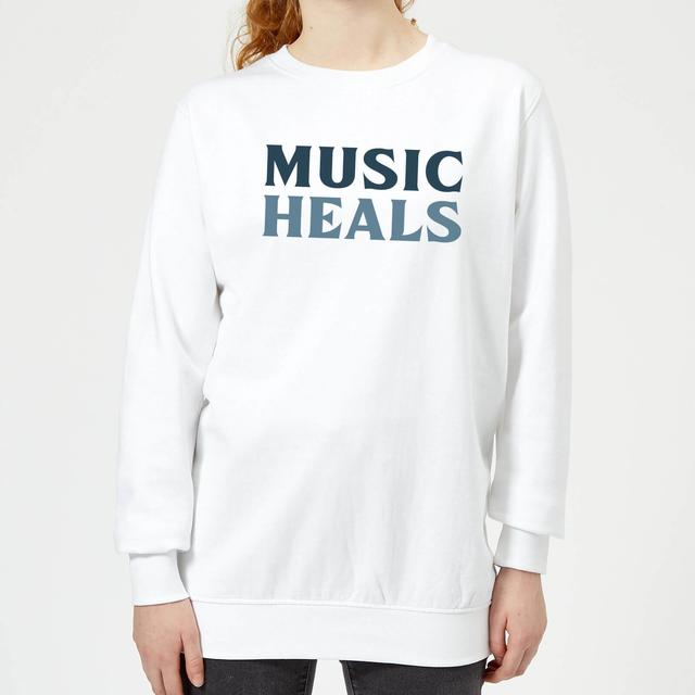 Music Heals Women's Sweatshirt - White - S - Weiß on Productcaster.