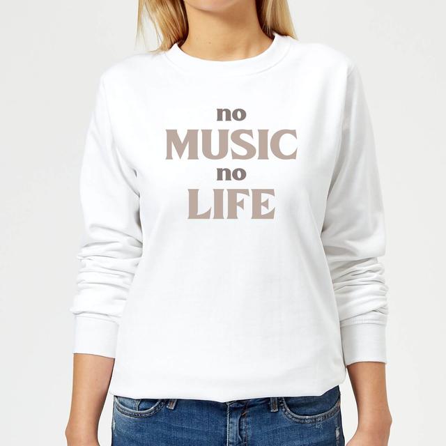 No Music No Life Women's Sweatshirt - White - M - Weiß on Productcaster.