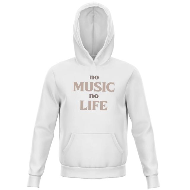 No Music No Life Kids' Hoodie - White - 11-12 Years - White on Productcaster.