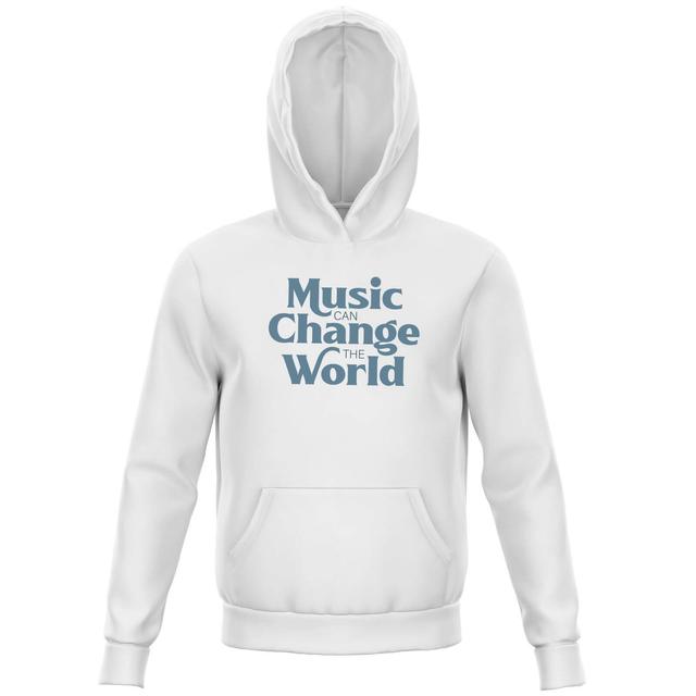 Music Can Change The World Kids' Hoodie - White - 7-8 Years - White on Productcaster.