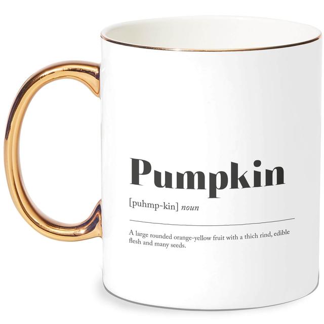 Pumpkin Definition Bone China Gold Handle Mug on Productcaster.