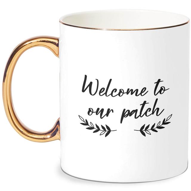 Welcome To Our Pumpkin Patch Bone China Gold Handle Mug on Productcaster.