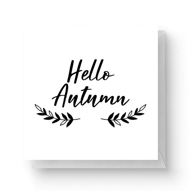 Hello Autumn Wreath Square Greetings Card on Productcaster.