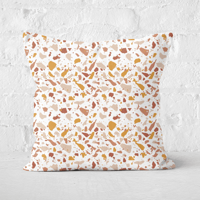 Autumnal Terrazzo Square Cushion - 40x40cm - Soft Touch on Productcaster.