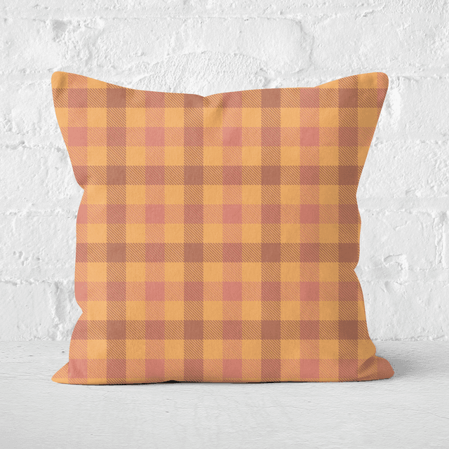 Autumn Tartan Square Cushion - 40x40cm - Soft Touch on Productcaster.