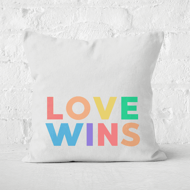 Love Wins Square Cushion - 50x50cm - Soft Touch on Productcaster.