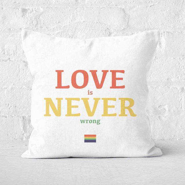 Love Is Never Wrong Square Cushion - 50x50cm - Soft Touch on Productcaster.