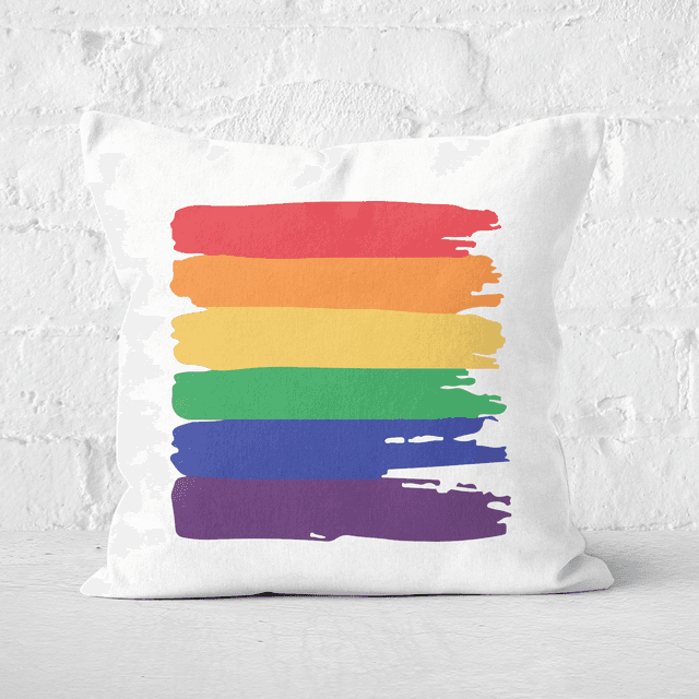 Pride Rainbow Paint Square Cushion - 50x50cm - Soft Touch on Productcaster.