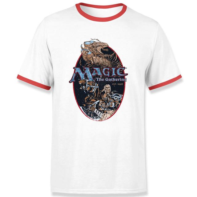 Magic the Gathering Est. 1993 Unisex Ringer T-Shirt - Wit / Rood - L on Productcaster.