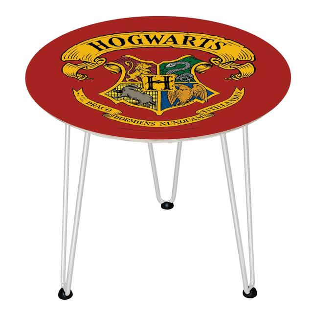 Decorsome x Harry Potter Crest Wooden Side Table - White on Productcaster.