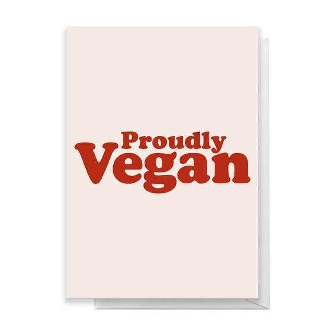 Proudly Vegan Greetings Card - Large Card on Productcaster.