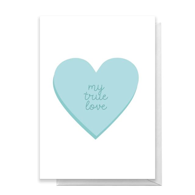 My True Love Blue Heart Greetings Card - Standard Card on Productcaster.