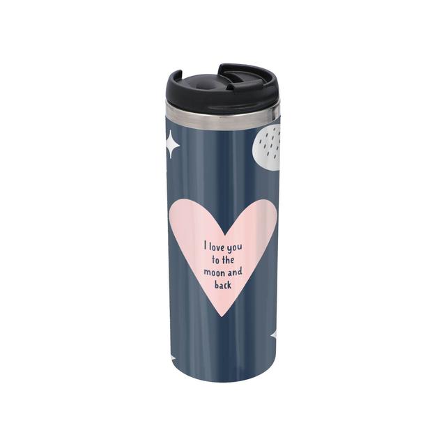 I Love You To The Moon And Back Stainless Steel Thermo Travel Mug - Metallic Finish on Productcaster.