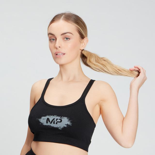 MP Women's Chalk Graphic Sports Bra - Black - S on Productcaster.