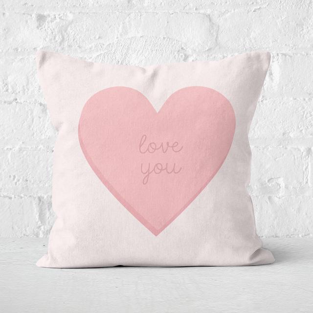 Love You Love Hearts Square Cushion - 40x40cm - Soft Touch on Productcaster.