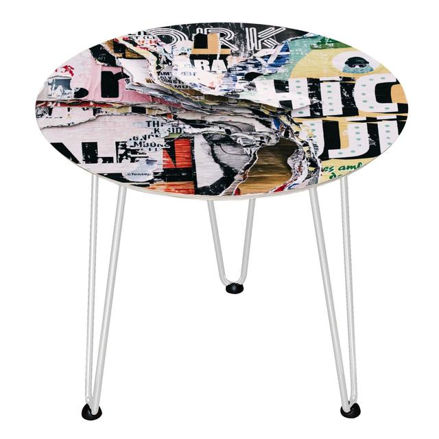 Decorsome Graffiti Wooden Side Table - White on Productcaster.