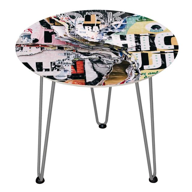 Decorsome Graffiti Wooden Side Table - Silber on Productcaster.