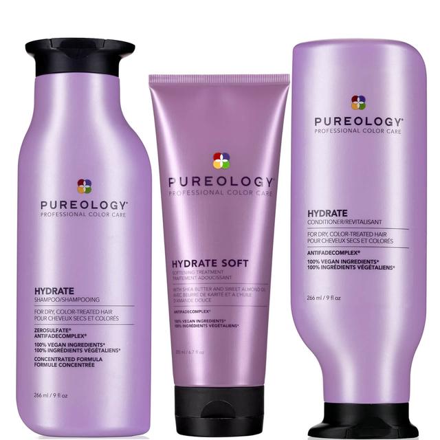 Pureology Hydrate Shampoo, Conditioner and Soft Mask, Moisturising Bundle for Dry Hair, Sulphate Free for a Gentle Cleanse on Productcaster.