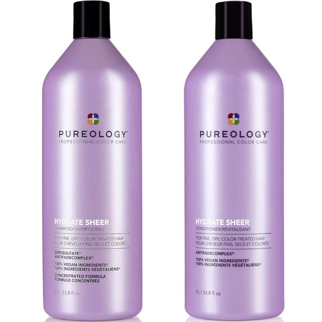 Pureology Hydrate Sheer Shampoo and Conditioner Supersize Bundle for Fine, Dry Hair, Sulphate Free for a Gentle Cleanse on Productcaster.