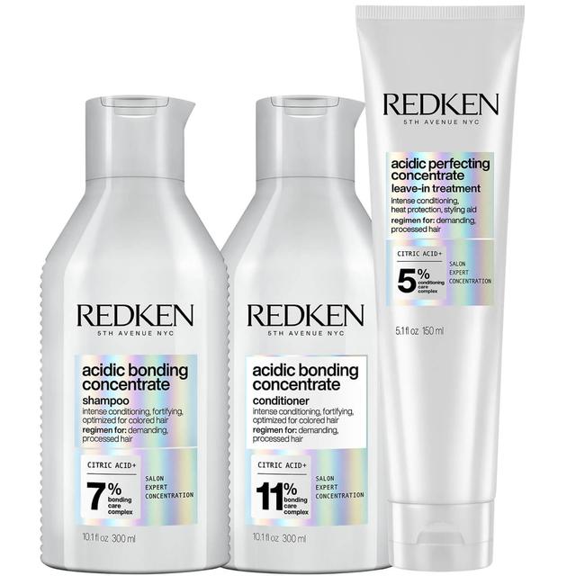 Redken Acidic Bonding Concentrate Shampoo, Conditioner and Leave-in Treatment Bond Repair Bundle on Productcaster.