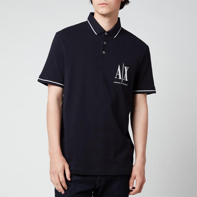 Armani Exchange Men's AX Logo Tipped Polo Shirt - Black - M on Productcaster.