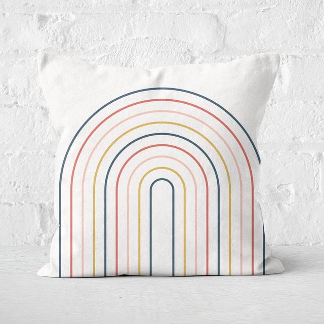 Striped Oval Retro Motif Square Cushion - 60x60cm - Soft Touch on Productcaster.