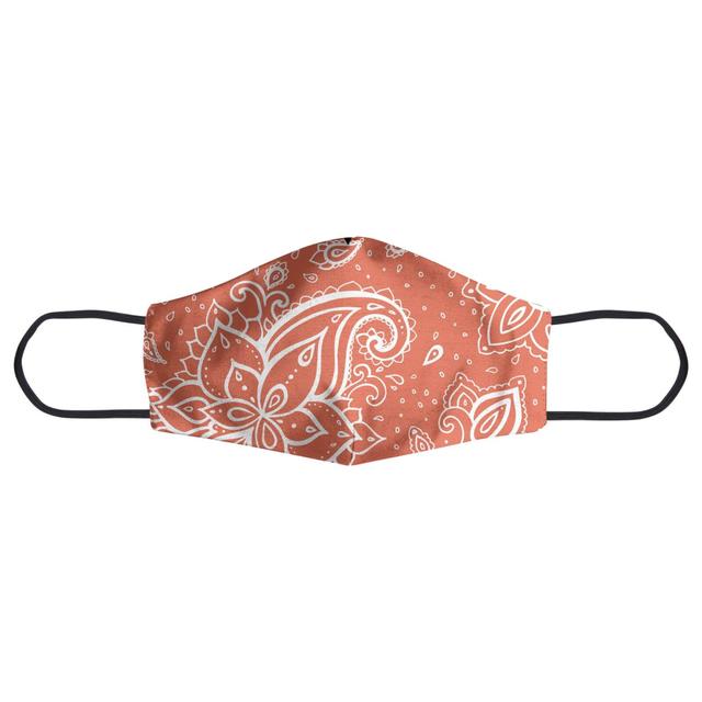 Orange Paisley Face Mask - L on Productcaster.