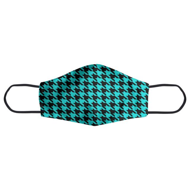 Turquoise Dogtooth Face Mask - L on Productcaster.