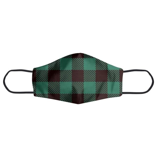 Green & Black Tartan Face Mask - S on Productcaster.