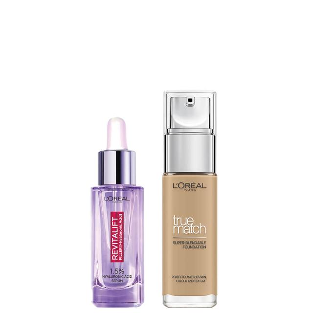 L’Oreal Paris Hyaluronic Acid Filler Serum and True Match Hyaluronic Acid Foundation Duo (Various Shades) - 3W Golden Beige on Productcaster.