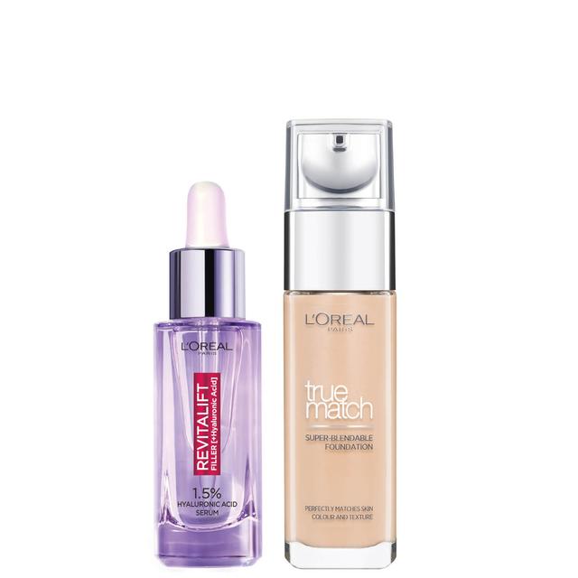 L’Oreal Paris Hyaluronic Acid Filler Serum and True Match Hyaluronic Acid Foundation Duo (Various Shades) - 7W Golden Amber on Productcaster.