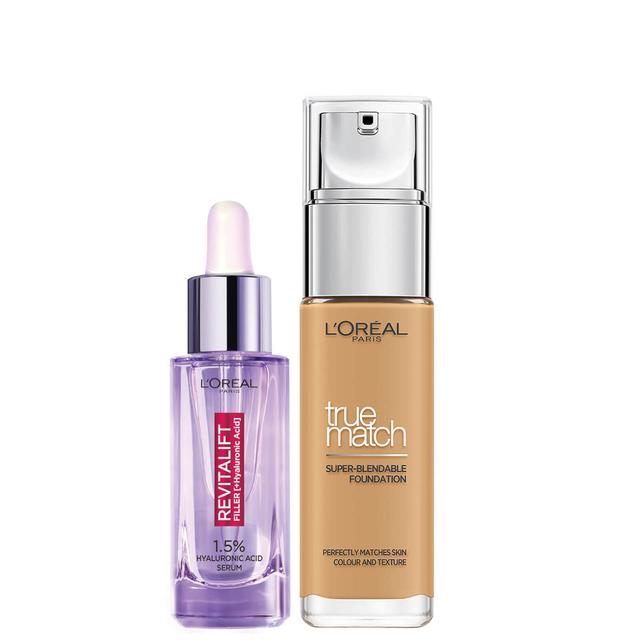 L’Oreal Paris Hyaluronic Acid Filler Serum and True Match Hyaluronic Acid Foundation Duo (Various Shades) - 6W Golden Honey on Productcaster.