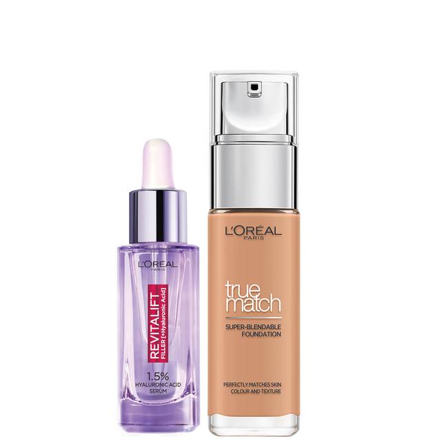 L’Oreal Paris Hyaluronic Acid Filler Serum and True Match Hyaluronic Acid Foundation Duo (Various Shades) - 4.5N True Beige on Productcaster.