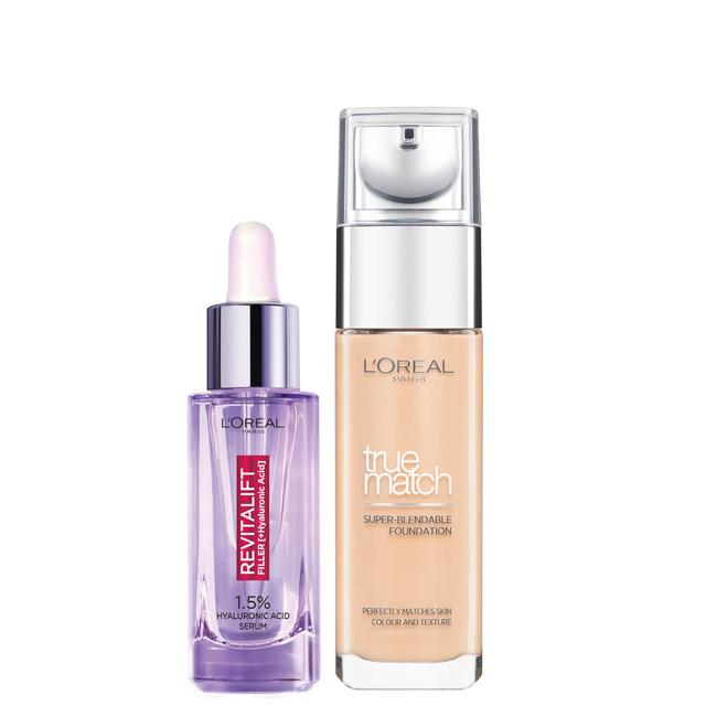 L’Oreal Paris Hyaluronic Acid Filler Serum and True Match Hyaluronic Acid Foundation Duo (Various Shades) - 4W Golden Natural on Productcaster.