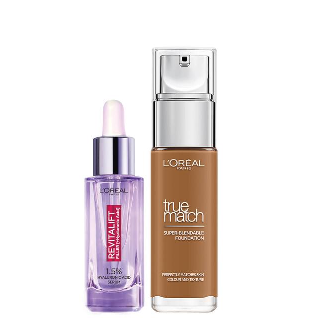 L’Oreal Paris Hyaluronic Acid Filler Serum and True Match Hyaluronic Acid Foundation Duo (Various Shades) - 9N Truffle on Productcaster.