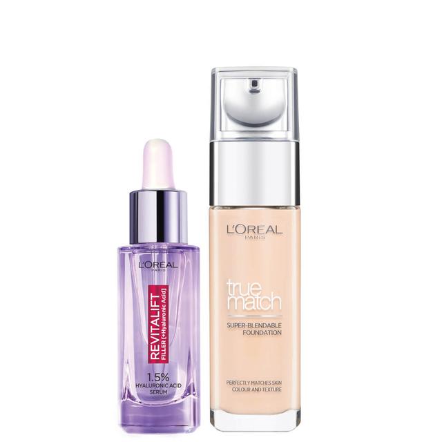 L’Oreal Paris Hyaluronic Acid Filler Serum and True Match Hyaluronic Acid Foundation Duo (Various Shades) - 3N Creamy Beige on Productcaster.